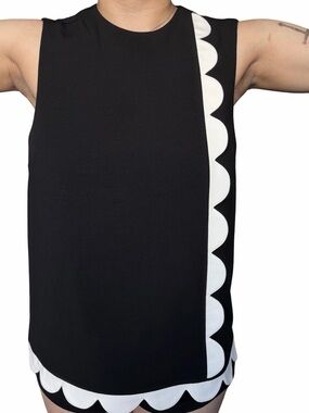 Victoria Beckham for Target Black Top with White Trim